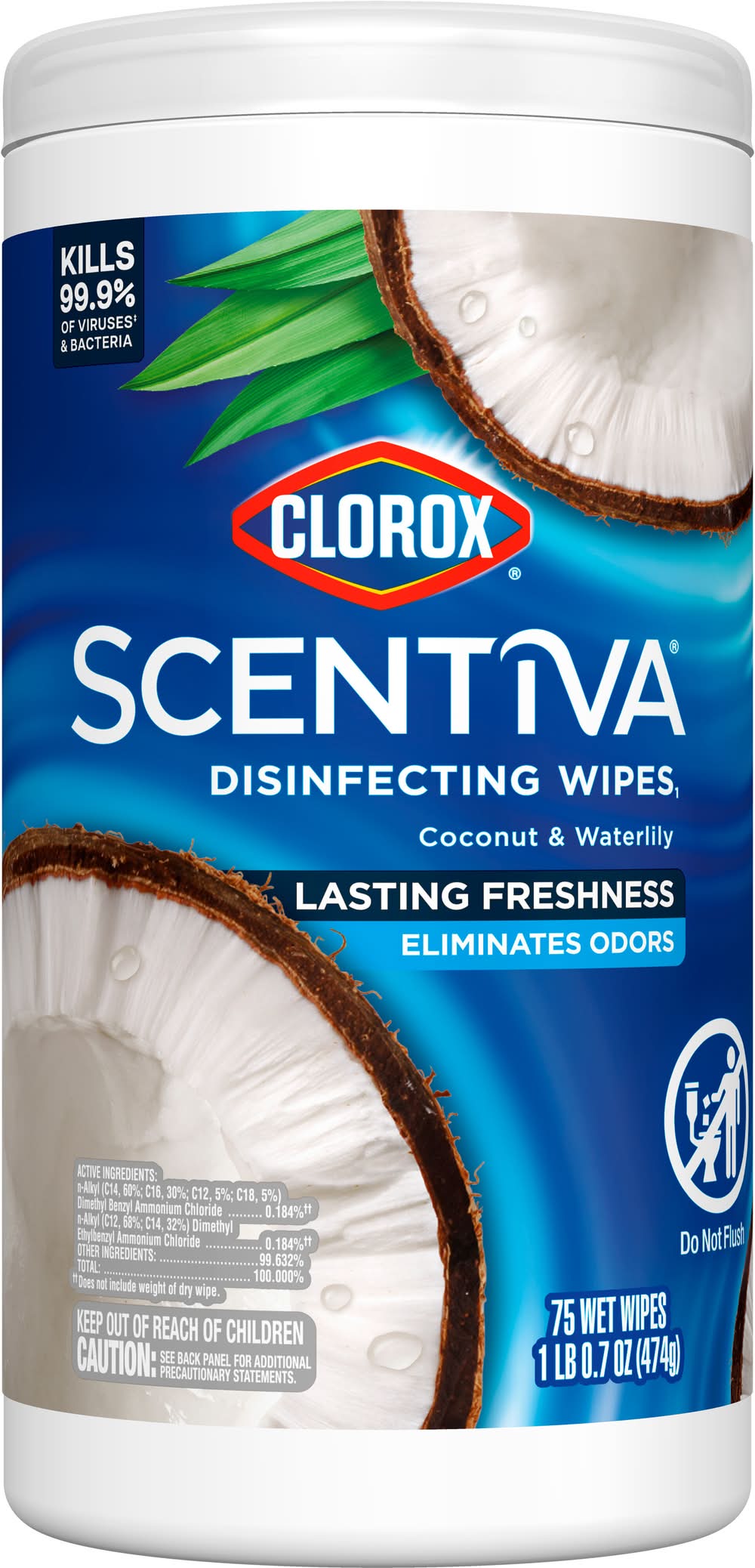 Clorox Scentiva Pacific Breeze & Coconut Disinfecting Wipes (0.7 oz, 75 ct)
