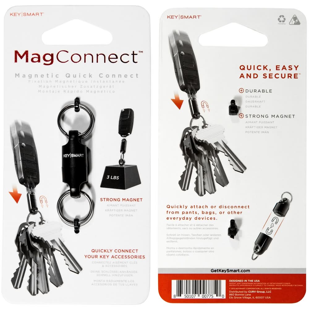 Keysmart Mag Connect Steel Black Magnetic Key Holder