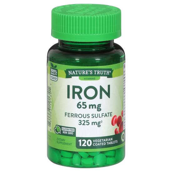 Nature's Truth Iron 65 mg Ferrous Sulfate 325 mg Gluten Free (120 tablets)