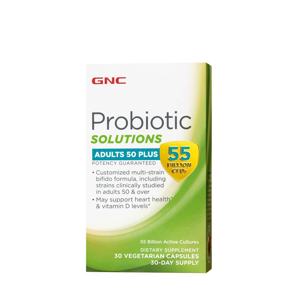 Probiotic Solutions Adults 50 Plus - 55 Billion CFUs - 30 Capsules (30 Servings)