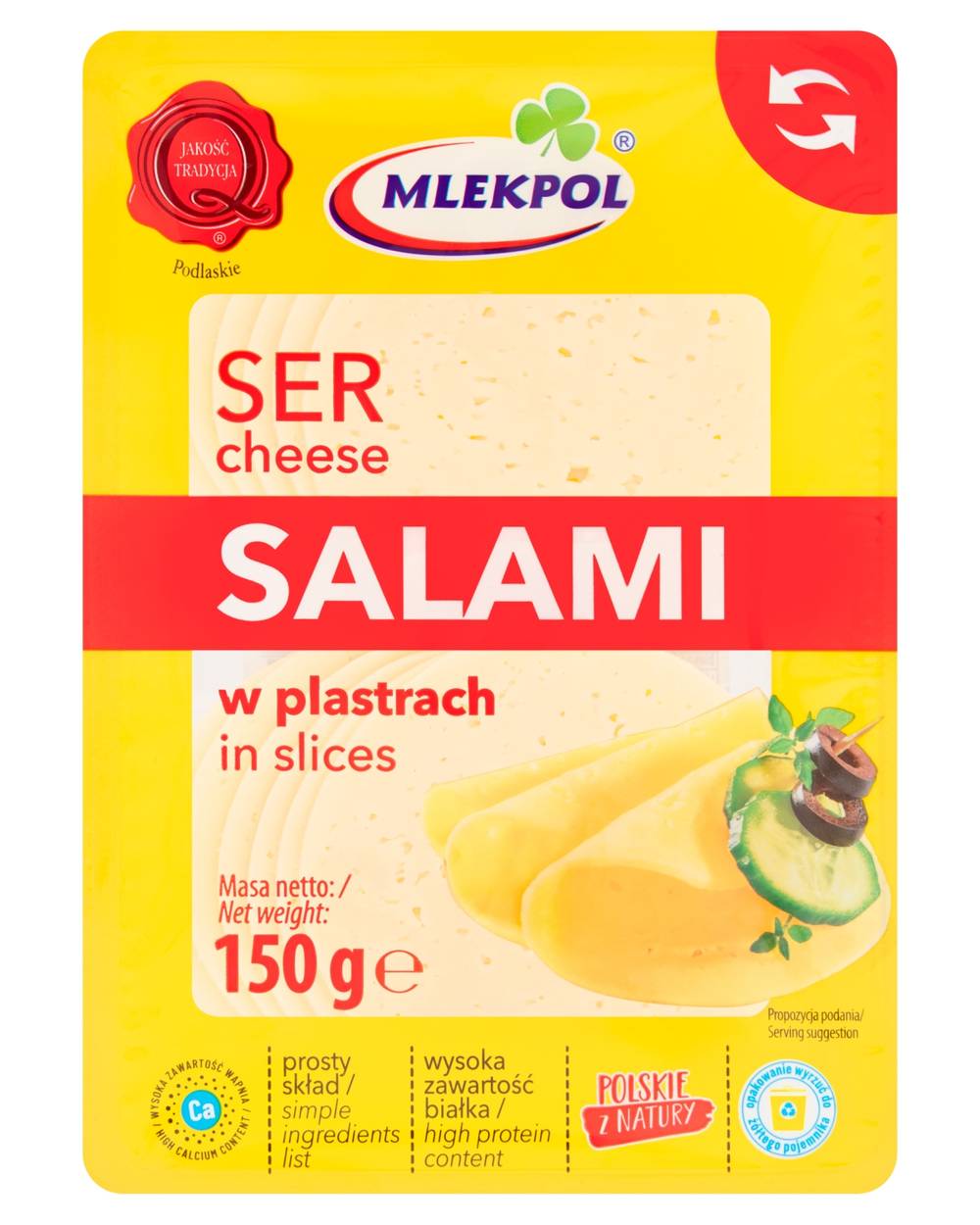 Mlekpol Salami Sliced Cheese 150G