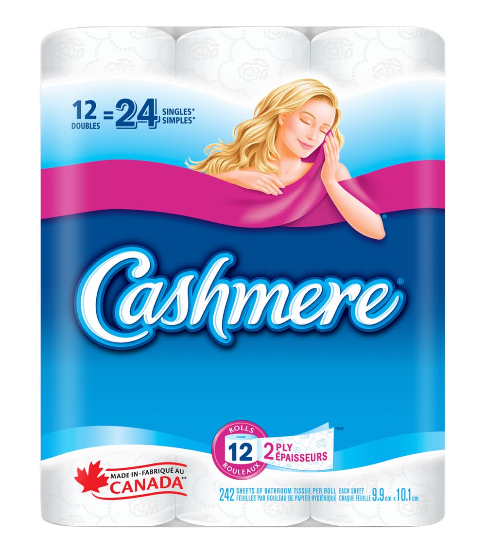 Cashmere 2 Play Bathroom Tissue Rolls, 9.9x10.1 cm, White (12 ct)