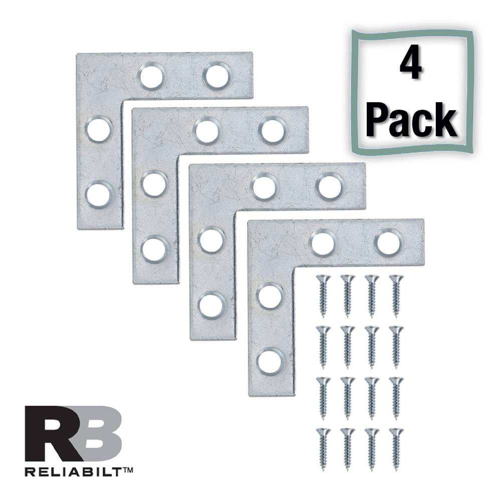 RELIABILT 1.5-in x 0.5-in x 1.5-in Zinc-plated Steel Corner Brace (4-Pack) | 605754