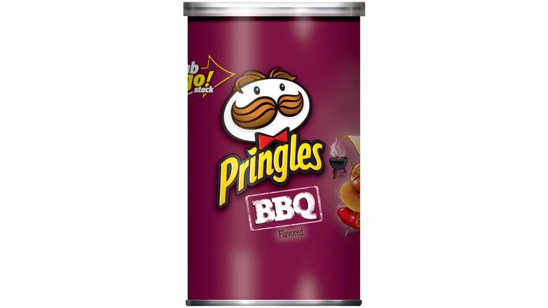 Pringles Potato Crisps Chips, BBQ Flavored, Grab and Go