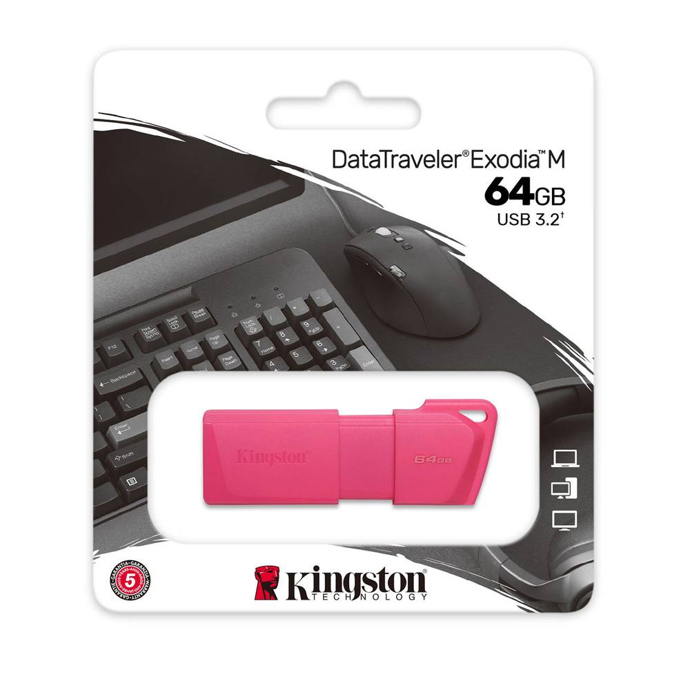 KINGSTON pendrive neon rosado 64 gb (1 u)