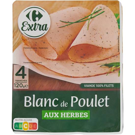 Carrefour Extra - Blanc de poulet aux herbes (4 pièces)
