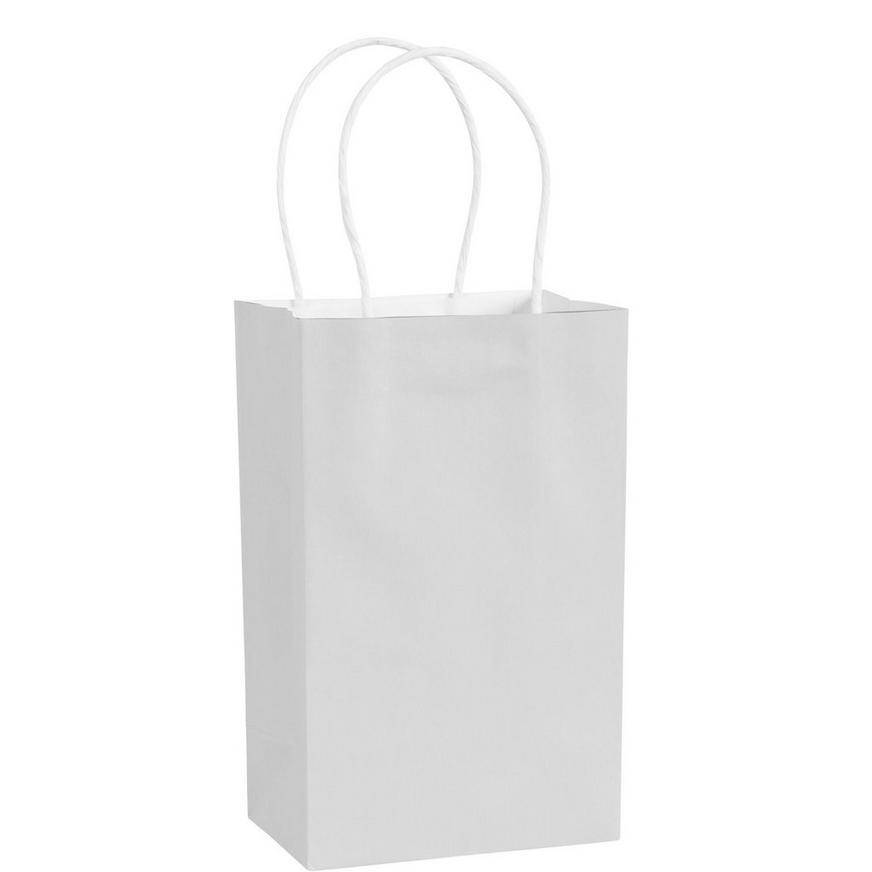 Small White Paper Gift Bag, 5.25in x 8.25in