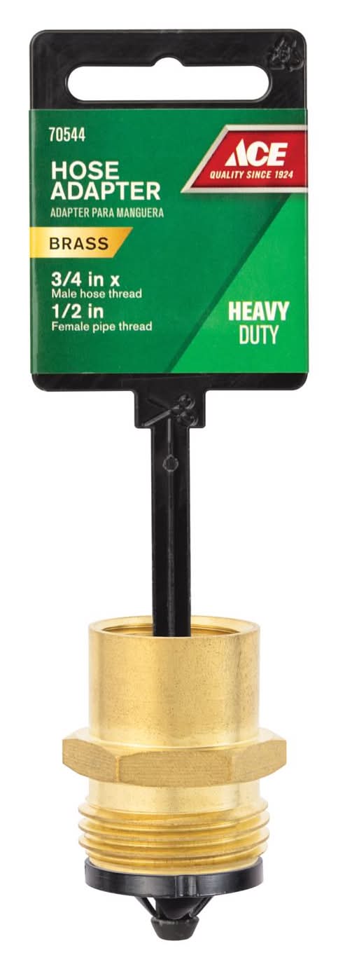 ACE 3/4 In. Mht X 1/2 In. Fpt In. Brass Threaded Male/Female Hose Adapter