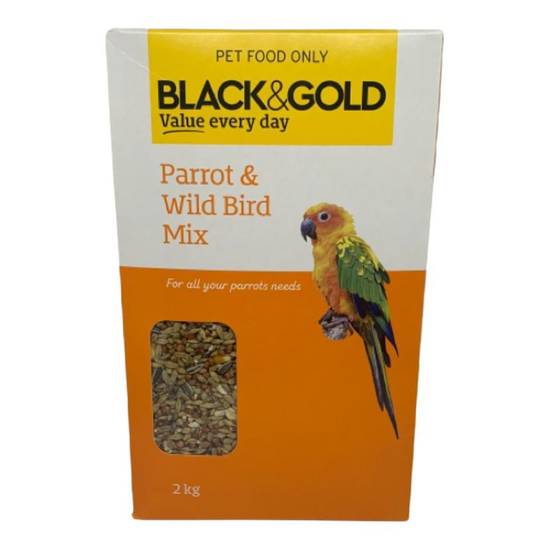 Black & Gold Parrot & Wild Bird Mix 2kg
