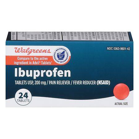 Walgreens Ibuprofen Usp 200 mg Fever/Pain Reliever Tablets (24 ct)