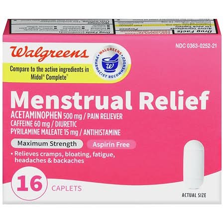 Walgreens Maximum Strength Menstrual Relief Caplets (1 lbs)
