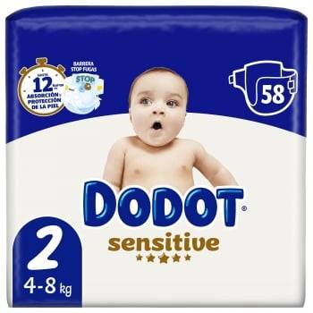 Pañales Dodot Sensitive T2 (4-8 Kg) 58 ud.