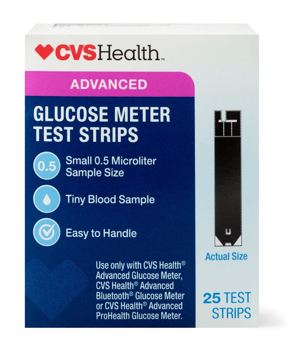 CVS Health Advanced Glucose Meter Test Strips (25 ct)