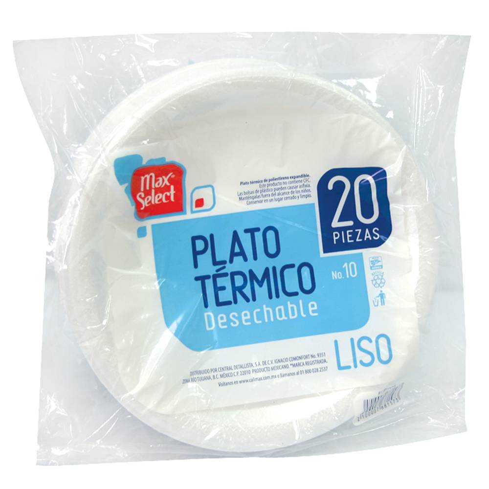 Max Select · Plato foam grande liso 10'' (230 g)