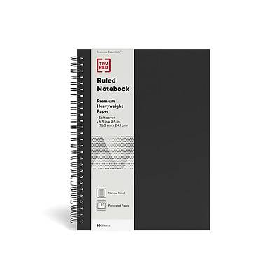 Tru Red Medium Soft Cover Ruled Notebook (black)