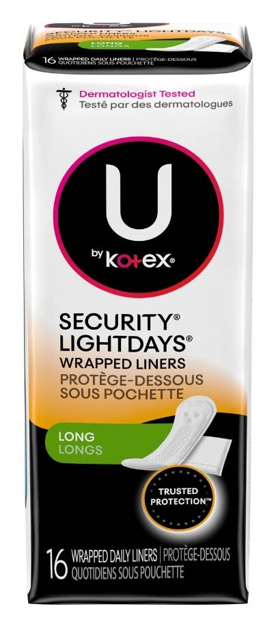 U by Kotex Lightdays Long Daily Liners (2.4 oz, 16 ct)
