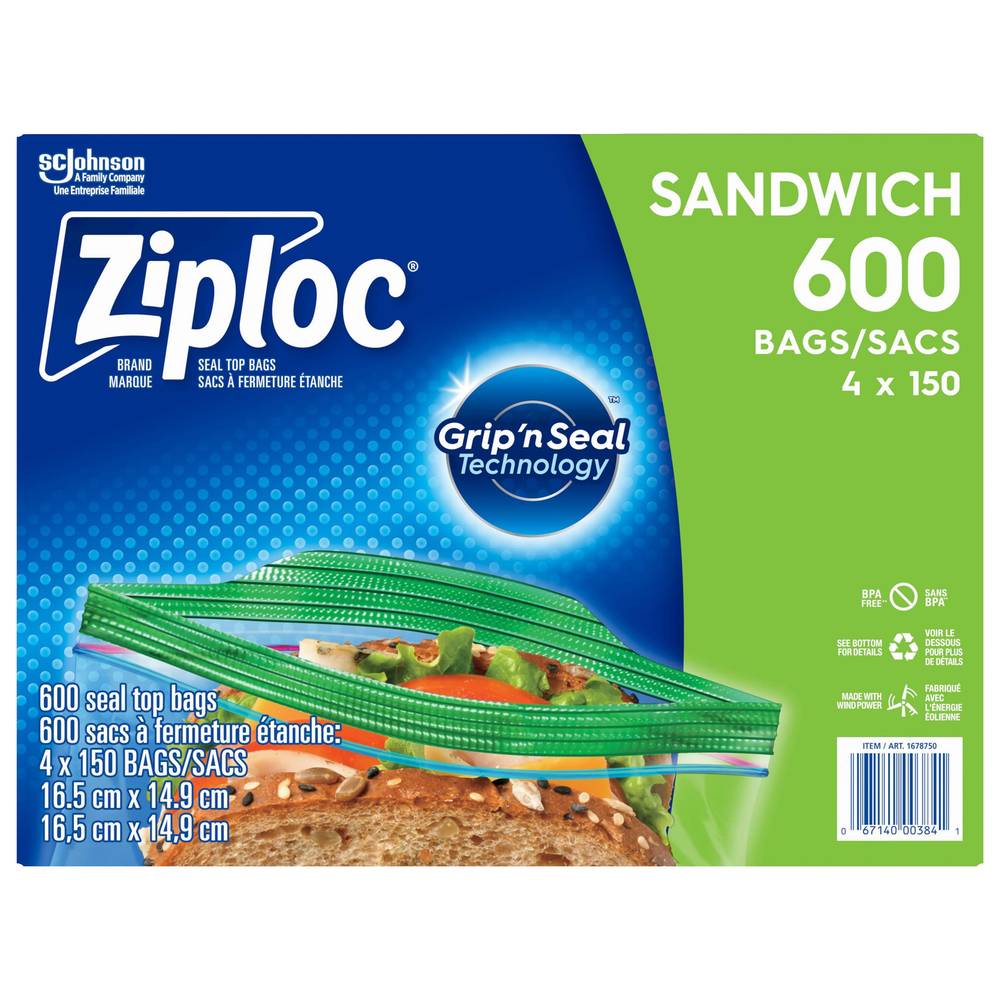 Ziploc Sacs à sandwich (4 x 150 unités) - Sandwich bags (4 x 150 units)