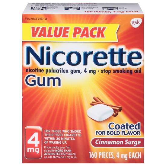 Nicorette Stop Smoking Aid Cinnamon Surge Gum (160 ct)