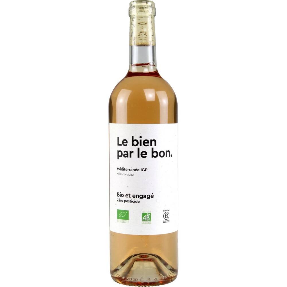 Le Bien Par Le Bon - Vin rosé bio de pays méditerranée (750ml)