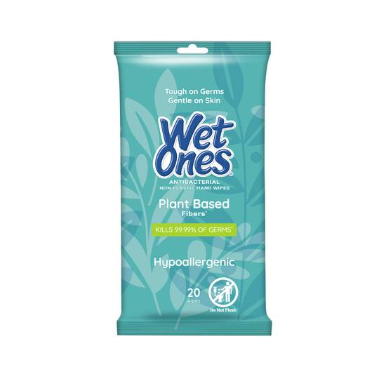 Wet Ones Plant-Based Antibacterial Hand Wipes Travel pack