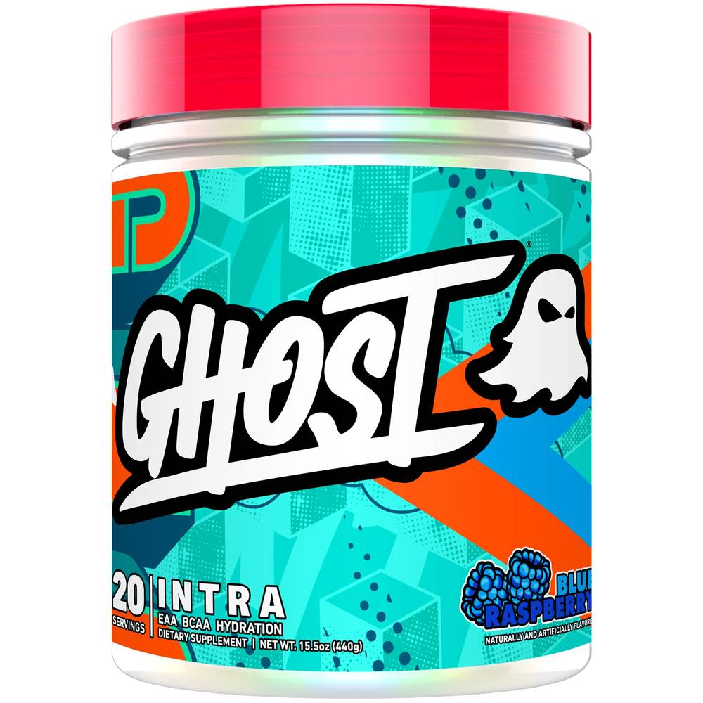 Ghost Intra Eaa Bcaa Hydration Supplement Powder, Blue Raspberry (15.5 oz)