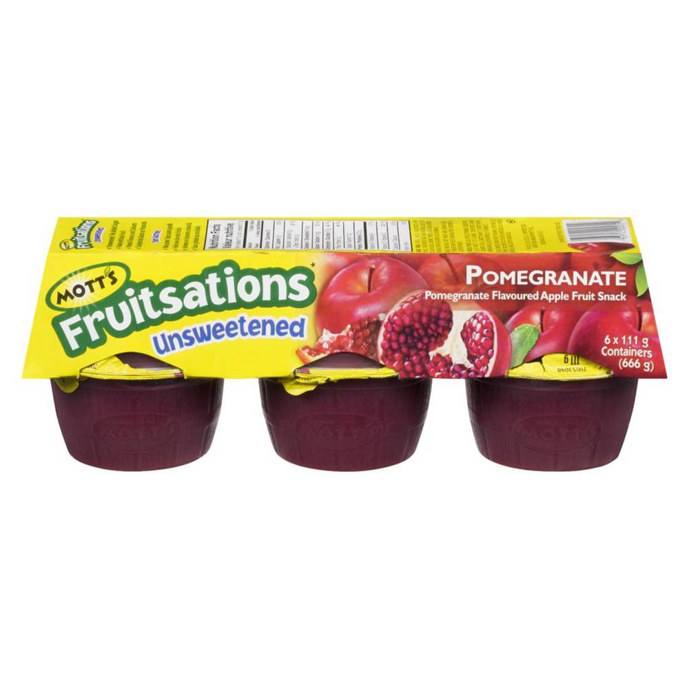 Mott's compote de pommes et grenade non sucrée antioxydant, fruitsations (6x111 g) - fruitsations, unsweetened apple pomegranate (6x111g)