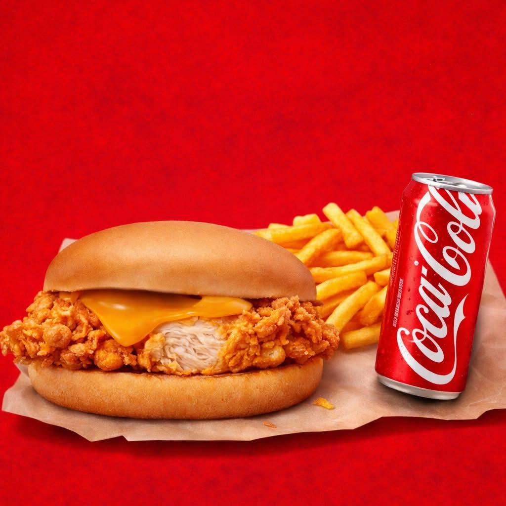 Menu  FIVE CHICKEN CHEESY Burger