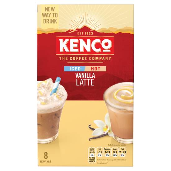 Kenco Vanilla-Latte, Iced Hot Coffee Sachets (8 pack)