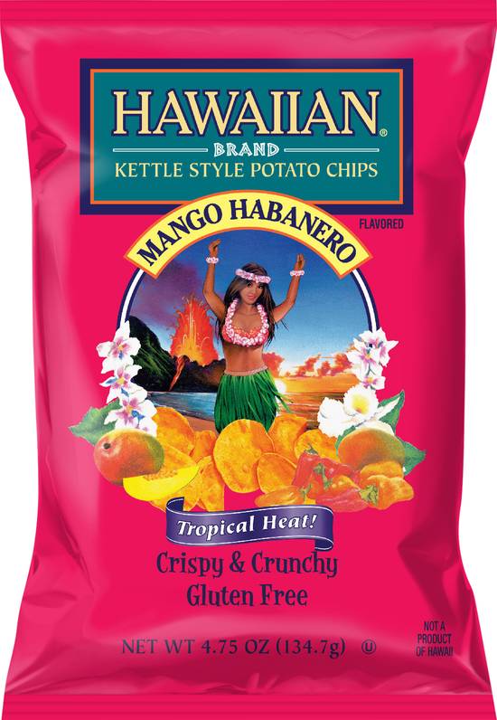 Hawaiian Kettle Style Potato Chips Mango Habanero Flavored (4.8 oz)