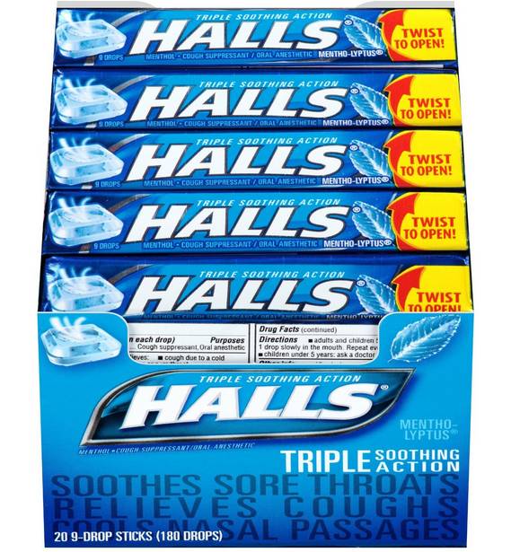 Halls - Mentho Lyptus Cough Drops - 20 ct (20 Units)