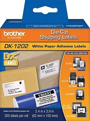 Brother Dk-1202 White Die-Cut Labels