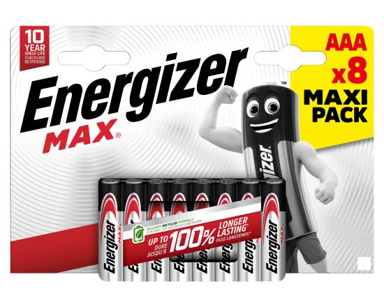 Energizer Max Aaa Batteries, Alkaline (8 pack)