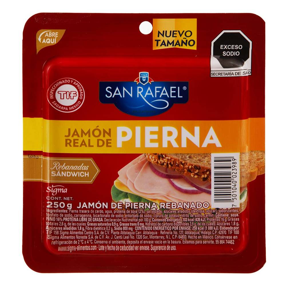San Rafael · Jamón real de pierna rebanado (250 g)