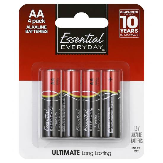Essential Everyday Aa Alkaline Batteries (4 ct)
