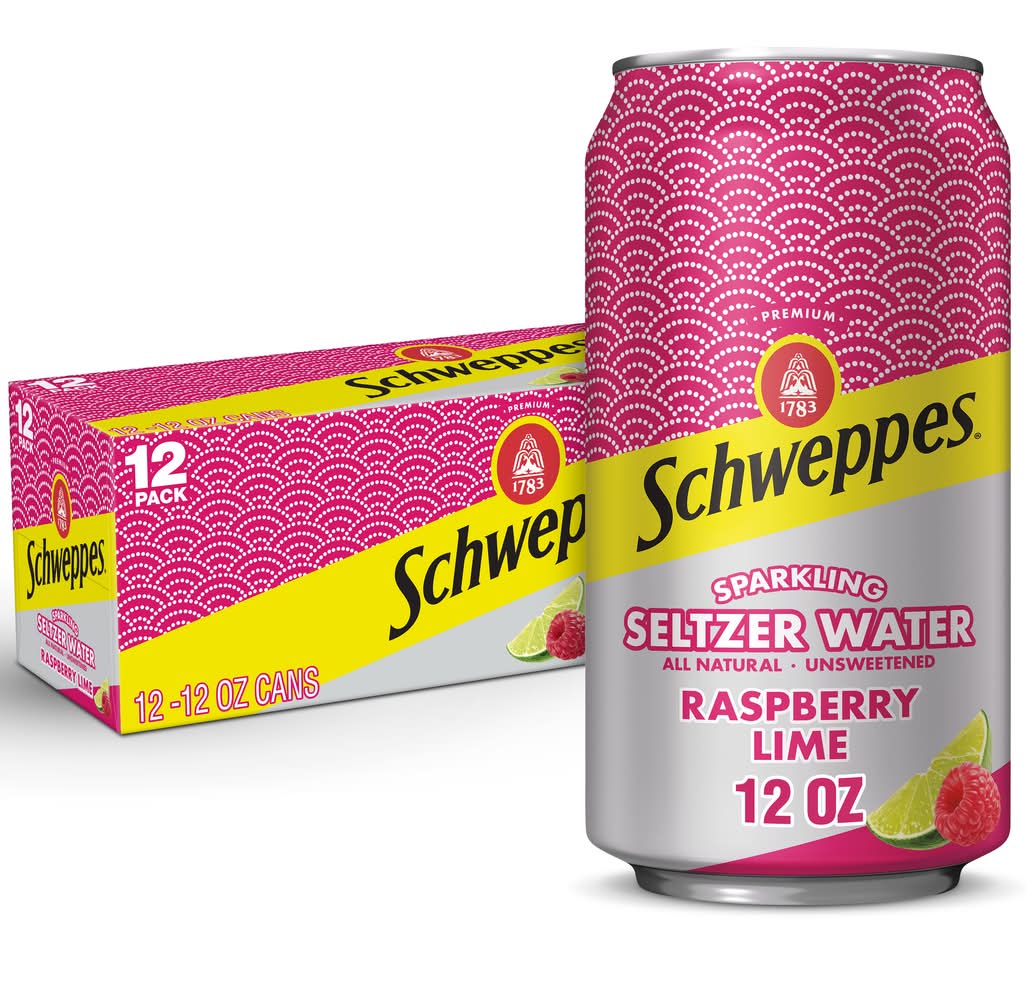 Schweppes Raspberry Lime Sparkling Seltzer Water (12 x 12 fl oz)