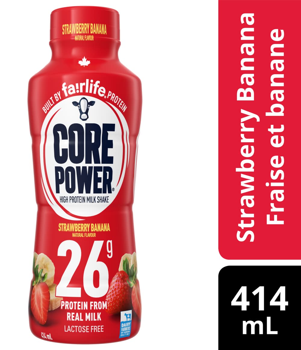 Core Power High Protein Milk Shake, Strawberry Banana (414 ml)