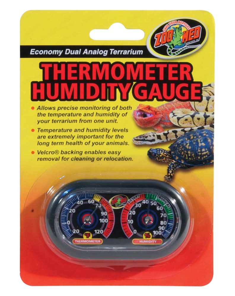 Zoo Med Reptile Terrarium Thermometer Humidity Gauge