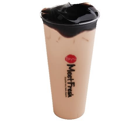 Grass Jelly Milk Tea