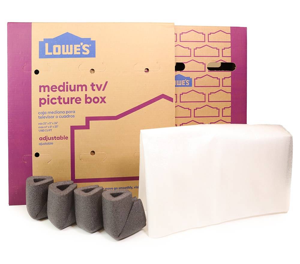Lowe's 24-in W x 24-in H x 5-in D Medium Cardboard Television Moving Box with Handle Holes | 4078027