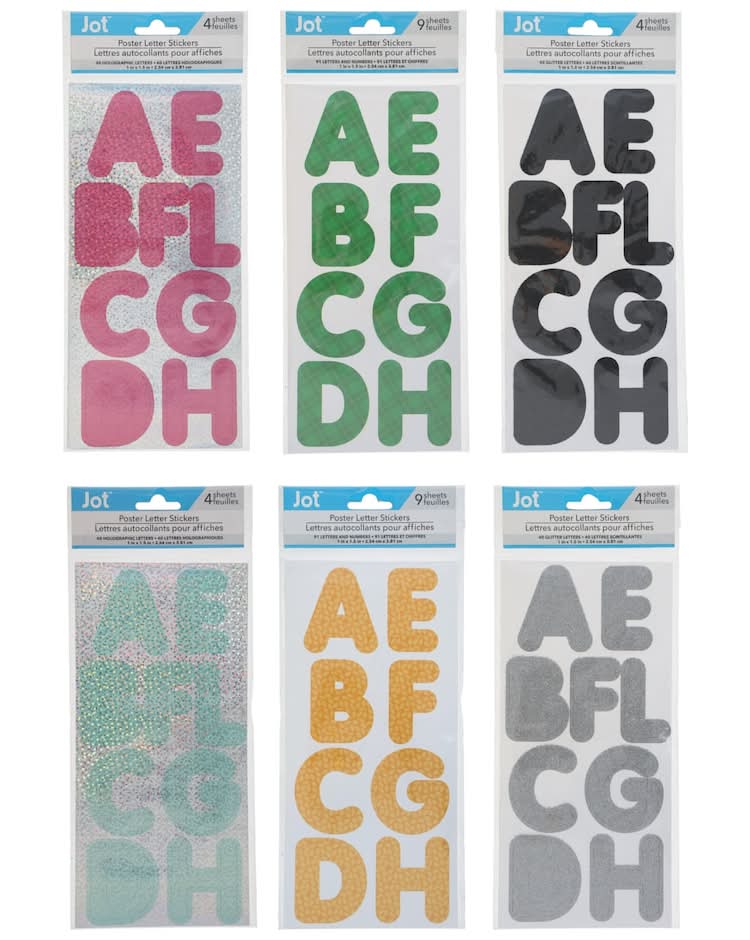 Jot Poster Letter Stickers