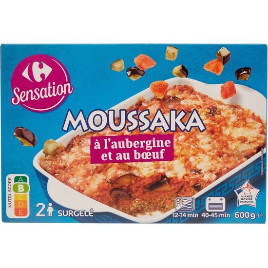 Carrefour Sensation - Plat cuisiné moussaka à l'aubergine et au bœuf