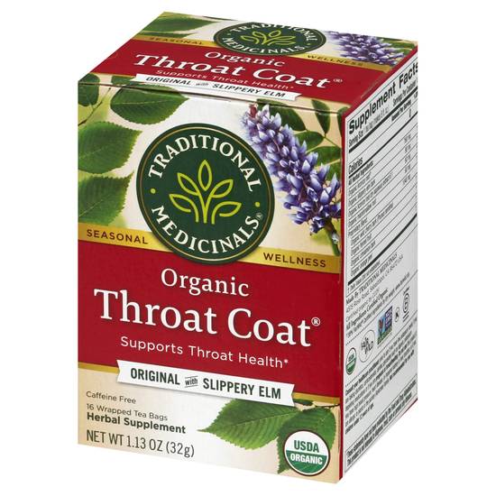 Traditional Medicinals Organic Throat Coat Original Slippery Tea (16 ct)