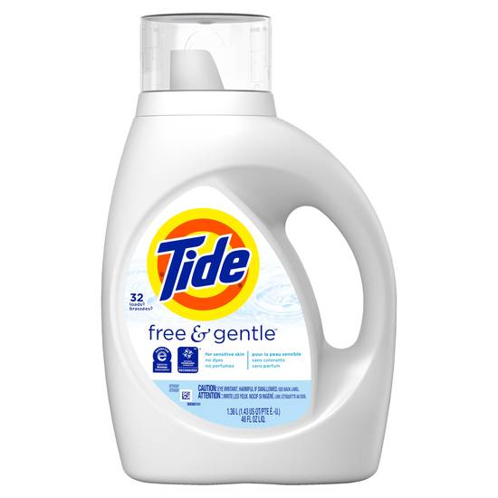 Tide Free & Gentle Liquid Laundry Detergent, 32 loads, 46 oz