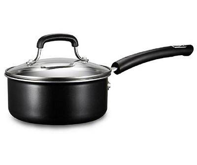 Real Living Non-Stick Rivet Handle Saucepan, Black