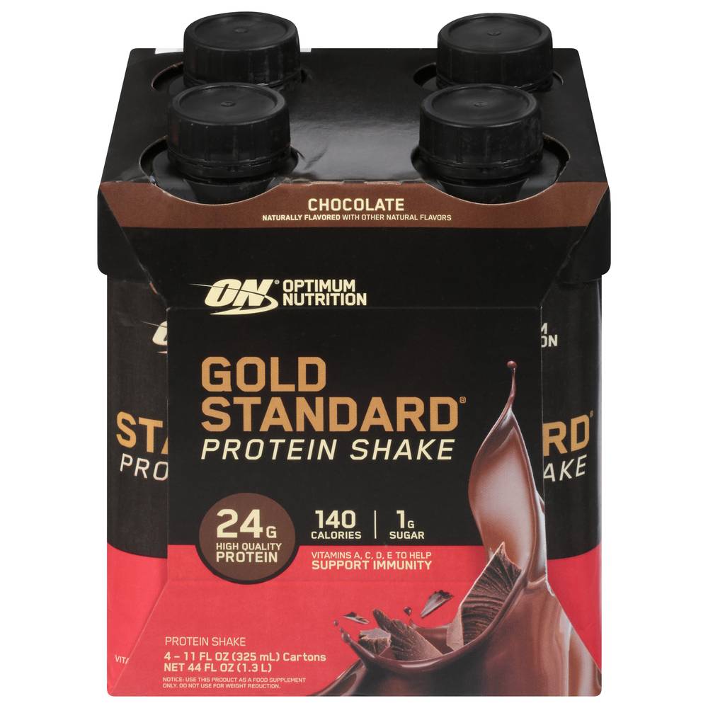 Optimum Nutrition Gold Standard Chocolate Protein Shake (4 x 11 fl oz)