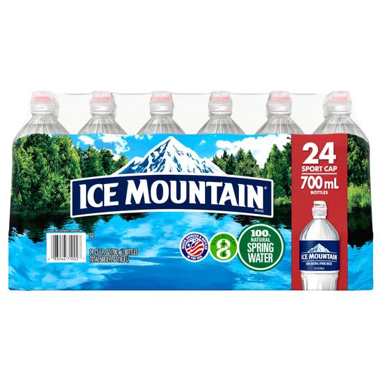 Ice Mountain Brand 100% Natural Spring Water, 23.7 oz (24 ct)