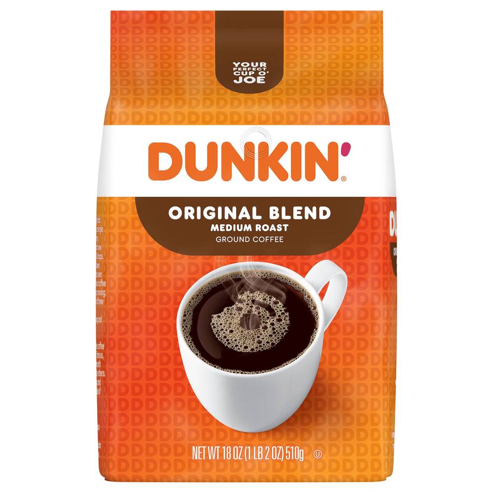 Dunkin' Medium Roast Ground Blend Coffee, Original (1.12 lbs)