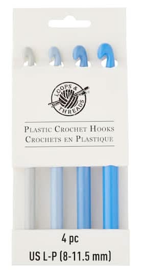 Loops & Threads Plastic Crochet Hook Set, 8-11.5 mm (4 ct)