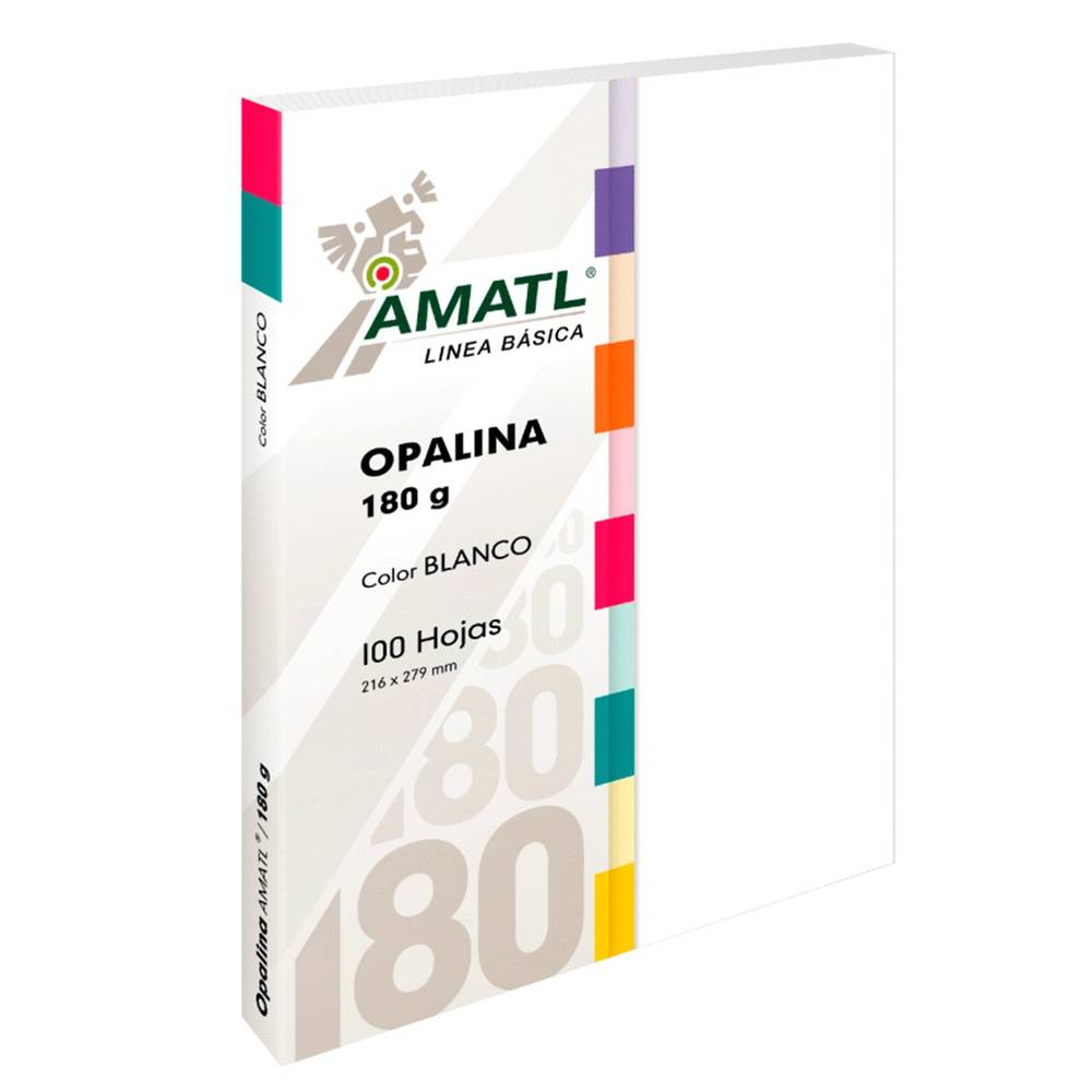 Pochteca hojas carta opalina amatl blancas (pack 100 piezas)