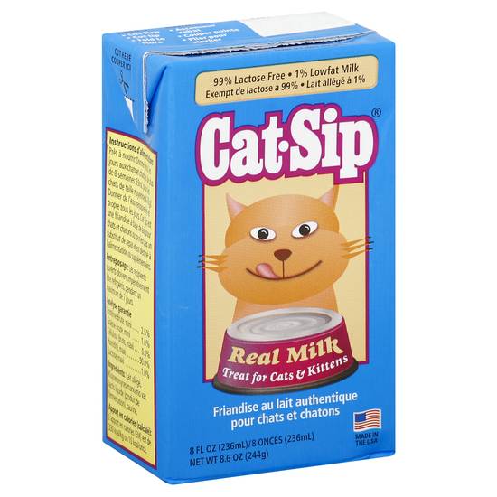 Cat-Sip Real Milk 99% Lactose Free 1% Lowfat Milk (8 fl oz)